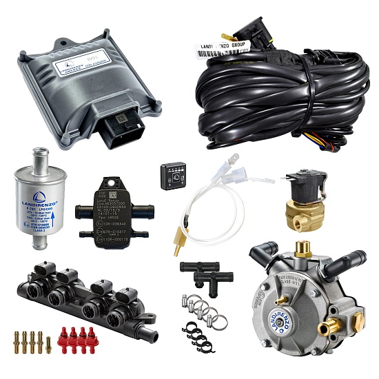 Комплект ГБО на метан LR EVO L 4 цил.(блок упр.EVO L+редуктор Tomasetto AT12 на 185 кВт+ рампа AEB E IT-00003134.